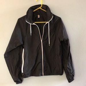 American Apparel packable windbreaker black M hood